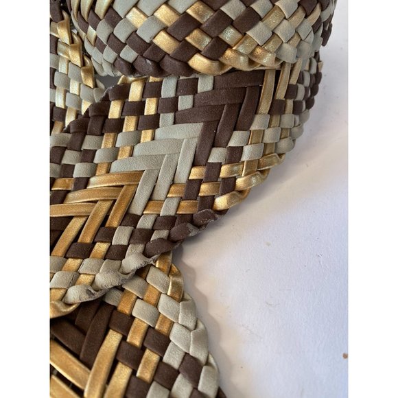 Braided Wide Belt in Various Metallic Colors - Picture 5 of 13